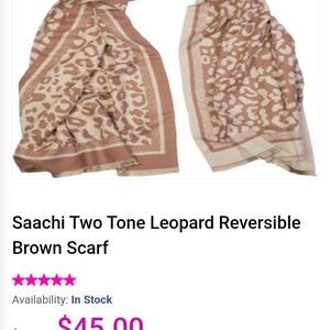 SAACHI Leopard Print Reversible Scarf in Brown and Tan